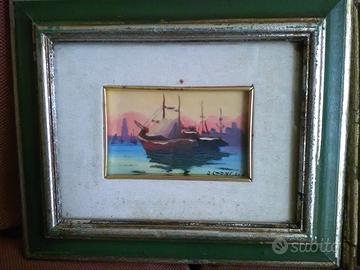 Coppia di quadri a olio di Alfredo Stengher