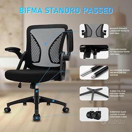 Sedia da Ufficio con Supporto Lombare, Sedia Uffic