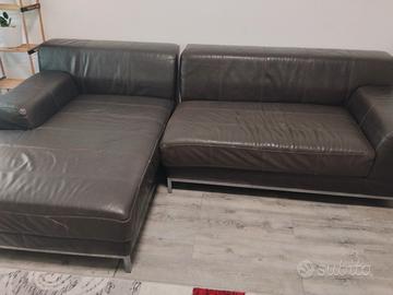 Divano in vera pelle marrone 