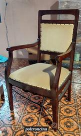 Poltroncina Capotavola Legno e Velluto