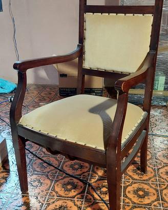 Poltroncina Capotavola Legno e Velluto