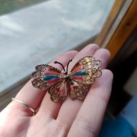 Spilla vintage farfalla argento 800 colore oro 