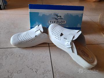 Ciabatte pelle flyflot bianche N.43 nuove