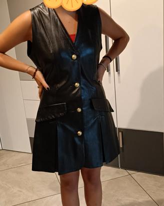 gilè lungo in pelle 42