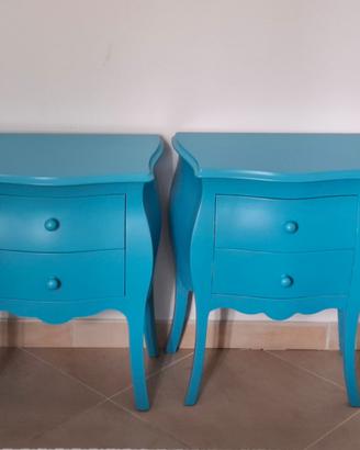 coppia di comodini azzurri