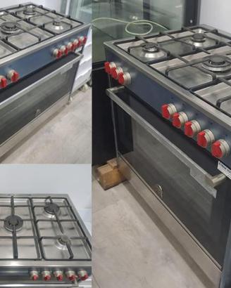CUCINA A GAS IN ACCIAIO INOX, + 6 FUOCHI