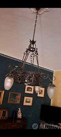 lampadario ferro battuto 