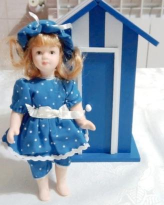 Bambola e cabina spiaggia Dolls House collection