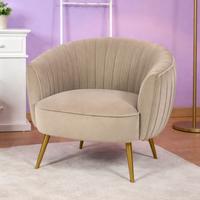Poltrona di design in velluto beige