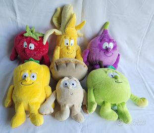 ✅Lotto 6 Peluche Frutta e Verdura Giganti Vintage