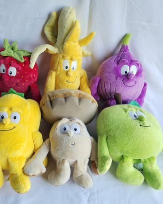 ✅Lotto 6 Peluche Frutta e Verdura Giganti Vintage