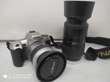 Fotocamera analogica reflex 2 obbiettivi Minolta A