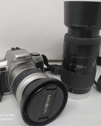 Fotocamera analogica reflex 2 obbiettivi Minolta A