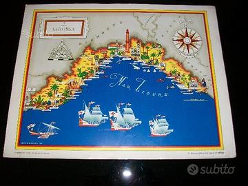 Cartina geografica Liguria Arti Graf Ricordi