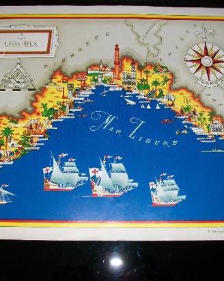Cartina geografica Liguria Arti Graf Ricordi