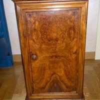 Comodino stile cappuccino francese radica di noce