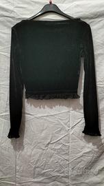 Crop Velluto Nero Love sexy  Money Vintage Y2k
