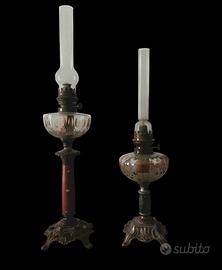 Coppia lampade a Petrolio fine XIX Secolo.