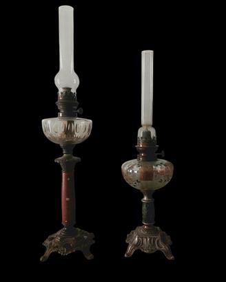 Coppia lampade a Petrolio fine XIX Secolo.