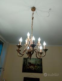 lampadario anni 70 ottone 