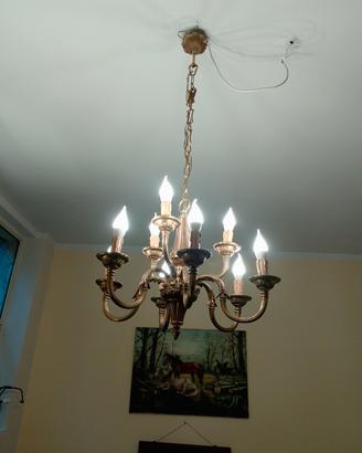 lampadario anni 70 ottone 