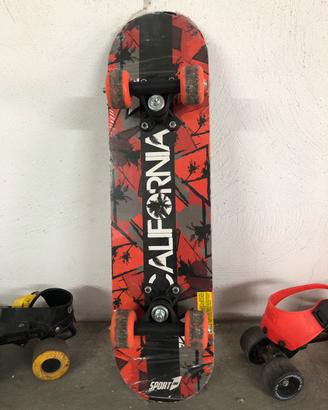 Skateboard + pattini regolabili