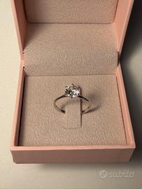 Anello solitario diamante naturale 1.01ct oro 18kt