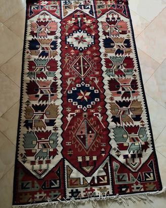 2 Tappeti Kilim annodati a mano 180x100 e 85x72 cm