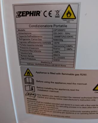 condizionatore zephir 