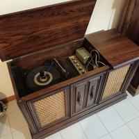 Cassapanca contenitore con stereo vintage anni '70