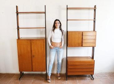 libreria modulare space age anni 60 coppia