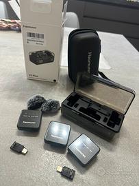Microfono wireless  doppio per iPhone Android