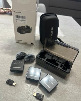 Microfono wireless  doppio per iPhone Android