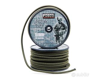 Corda Elastica Verde 6 mm 60 Metri Esercito Marina