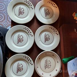 Sette scodelle Mulino Bianco anni 80 con piattino 