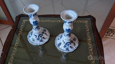Portacandela Candelabro Porcellana Blue Danube