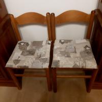 6 sedie in legno massello con seduta imbottita