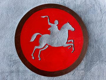 Cartello decorativo in metallo rosso