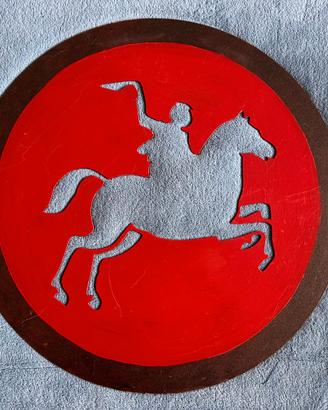 Cartello decorativo in metallo rosso