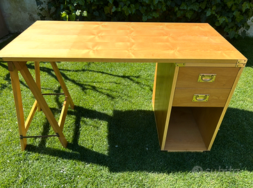 Set: Scrivania + Libreria stile Vintage/Industrial