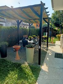 pergola in legno 6m x 3m verde