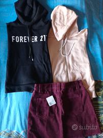 FOREVER 21 = N. 2 felpe con cappuccio+ girt gonna