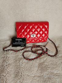 Borsa clutch Chanel Wallet 2.55 Vernice rossa