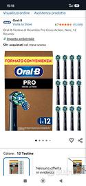 10x Testine Oral B Pro Cross Action NUOVE