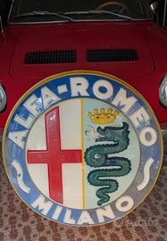 Rara Insegna Vintage Alfa Romeo Milano anni 50-60