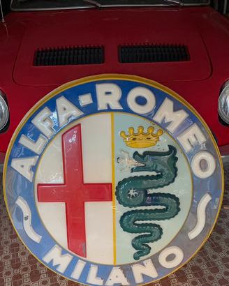 Rara Insegna Vintage Alfa Romeo Milano anni 50-60