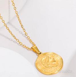 Collana "Coin" in Acciaio Inossidabile Dorato
