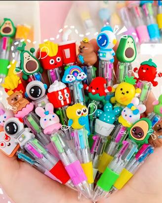 Penna 4 colori cartoni animati mini penna bimbi