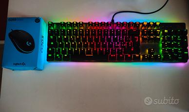 Kit Gaming Meccanica Aukey + Mouse Logitech G203