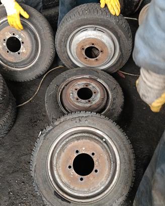 6 cerchi e gomme Piaggio Porter 14 pollici 